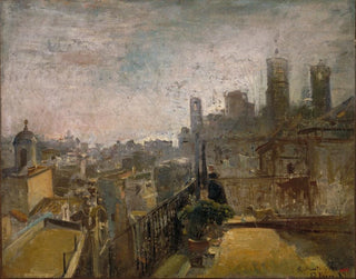 Vue de Barcelone depuis un toit dans la Riera de Sant Joan - Ramon Martí i Alsina — visning af kunstværket