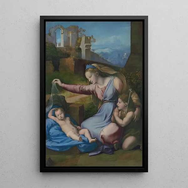 La Madone au diadème bleu - Raphaël — indrammet kunstværk på væggen