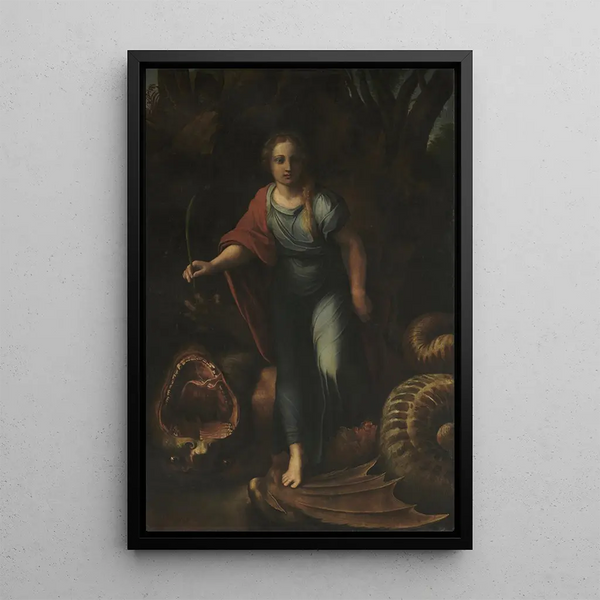 Sankt Margareta - Raphael — indrammet kunstværk på væggen