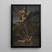 Saint Michel terrassant Satan - Raphaël — indrammet kunstværk på væggen