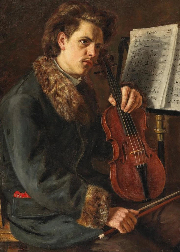 Le Violoniste - Raphael Rosenberger — indrammet kunstværk på væggen