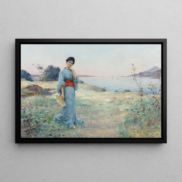 Le kimono bleu - Raphaël Collin — indrammet kunstværk på væggen