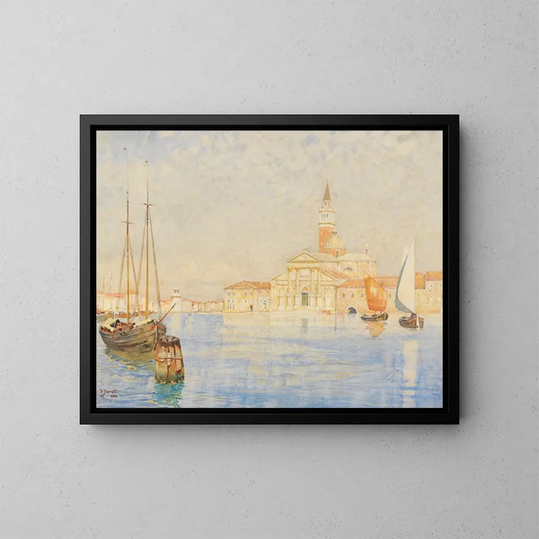 San Giorgio Maggiore, Venedig - Reginald Barratt — indrammet kunstværk på væggen