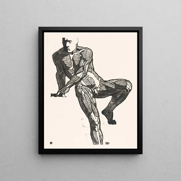 Reijer Stolk - Anatomische studie van de borst buik en beenspieren van een man.webp