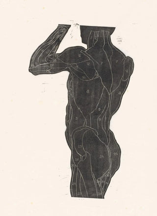 Reijer Stolk - Anatomische studie van de rug en bilspieren van een man in silhouet.webp
