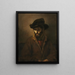 En skægget mand iført hat - Rembrandt van Rijn — indrammet kunstværk på væggen