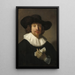Mand med et musikstykke - Rembrandt van Rijn — indrammet kunstværk på væggen