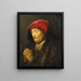 gammel kvinde i bøn - Rembrandt van Rijn — indrammet kunstværk på væggen