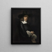 Portræt af en gentleman med høj hat og handsker - Rembrandt van Rijn — indrammet kunstværk på væggen