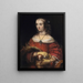 Portræt af en dame med en lommehund - Rembrandt van Rijn — indrammet kunstværk på væggen