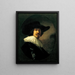 Portræt af en mand med bredskygget hat - Rembrandt van Rijn — indrammet kunstværk på væggen