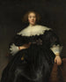 Portræt af en ung kvinde med vifte - Rembrandt van Rijn — visning af kunstværket