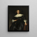 Portræt af en ung kvinde med vifte - Rembrandt van Rijn — indrammet kunstværk på væggen
