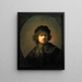Portrait af kunstneren som ung mand - Rembrandt van Rijn — indrammet kunstværk på væggen