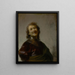 Rembrandt smilende - Rembrandt van Rijn — indrammet kunstværk på væggen