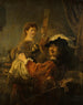 Rembrandt og Saskia i scenen med den fortabte søn - Rembrandt van Rijn — visning af kunstværket