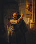Samson truer sin svigerfar - Rembrandt van Rijn — visning af kunstværket