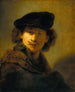 Selvportræt med fløjhat - Rembrandt van Rijn — visning af kunstværket