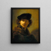 Selvportræt med fløjhat - Rembrandt van Rijn — indrammet kunstværk på væggen