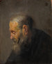 Studie af en gammel mand i profil - Rembrandt van Rijn — visning af kunstværket