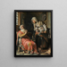 Tobie og Anna med barnet - Rembrandt van Rijn — indrammet kunstværk på væggen