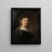 Unge kvinde i fantasifuldt kostume - Rembrandt van Rijn — indrammet kunstværk på væggen