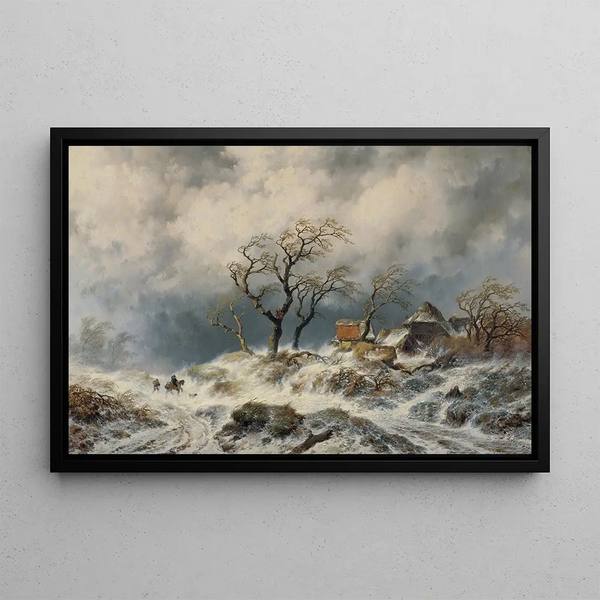 Remigius Adrianus van Haanen - Hollndische Winterlandschaft Schneewehen.webp
