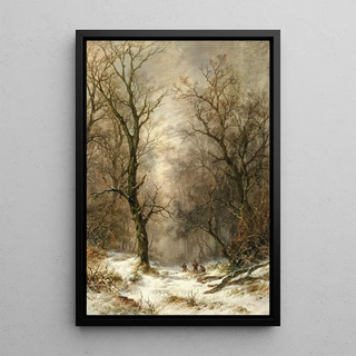 Remigius Adrianus van Haanen - Lumberjacks in a Winter Forest.webp
