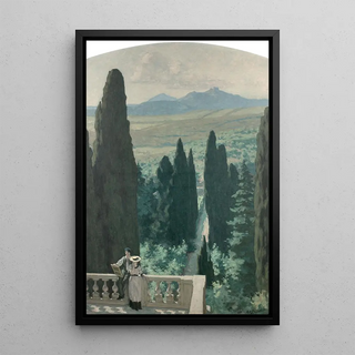 Ren Franois Xavier Prinet - La terrasse et les cyprs de la villa dEste Tivoli.webp