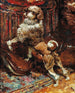 Le caniche de la mère de l'artiste tondu comme un lion - René Princeteau — visning af kunstværket