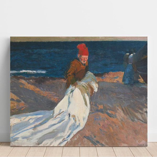 Reproduktion af maleriet Rentrant la voile, plage de Valence - Joaquín Sorolla