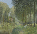 slapning ved bredden af bækken i skoven - Alfred Sisley — visning af kunstværket