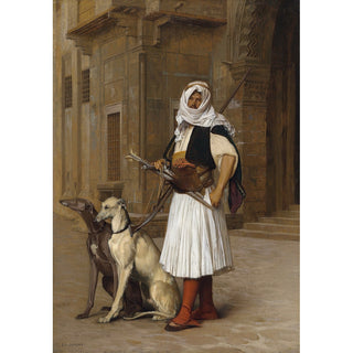 Reproduction Arnaut et deux whippets - Jean-Léon Gérôme