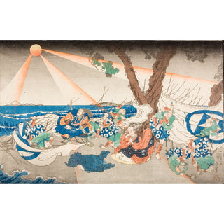 Reproduction Au cimetière de Tatsunokuchi, dans la province de Sagami - Utagawa Kuniyoshi