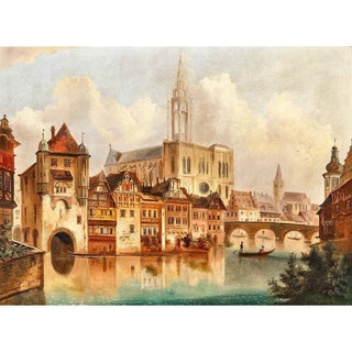 Reproduction Canal près de la Cathédrale de Strasbourg par Ferdinand Lepie