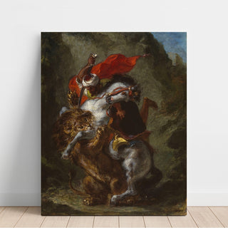 Reproduction Cavalier arabe attaqué par un lion - Eugène Delacroix