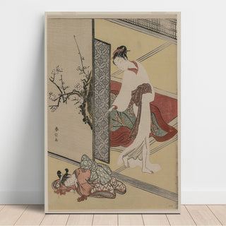 Reproduction Courtisane et servante endormie - Suzuki Harunobu