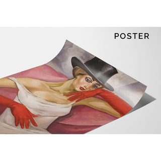Reproduction Dame au chapeau haut de forme - Boris Grigoriev