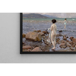 Reproduction Deux baigneuses sur une plage rocheuse - Paul Fischer