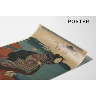Reproduction Femme sur le quai - Utagawa Kuniyoshi