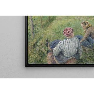 Reproduction Jeunes paysannes se reposant dans les champs près de Pontoise - Camille Pissarro