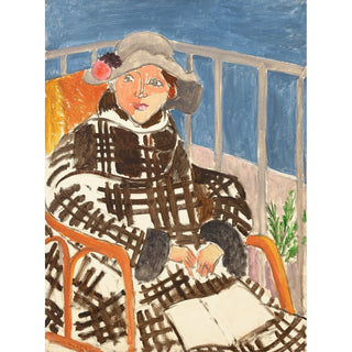 Reproduction Mademoiselle Matisse en Manteau Écossais - Henri Matisse