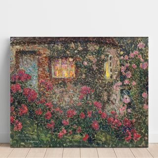 Reproduction Maison extérieure parmi les roses - Henri Le Sidaner