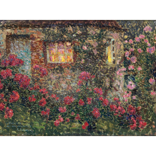 Reproduction Maison extérieure parmi les roses - Henri Le Sidaner