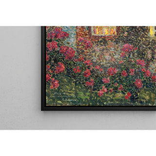 Reproduction Maison extérieure parmi les roses - Henri Le Sidaner