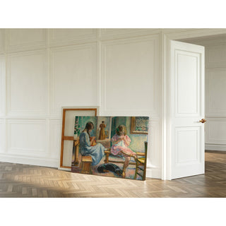 Reproduction Marthe et Nono Cousant dans un Intérieur - Henri Lebasque