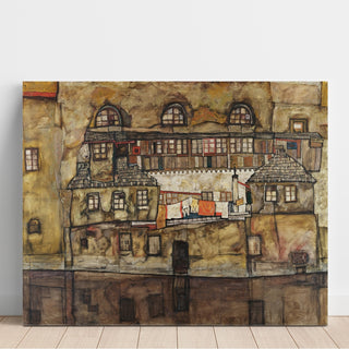 Reproduction Mur d'enceinte sur la rivière - Egon Schiele