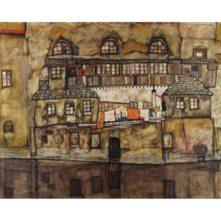 Reproduction Mur d'enceinte sur la rivière - Egon Schiele
