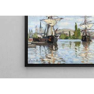 Reproduction Navires à cheval sur la Seine à Rouen de Claude Monet