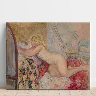 Reproduction Nu allongé contre un lit Marinette - Henri Lebasque